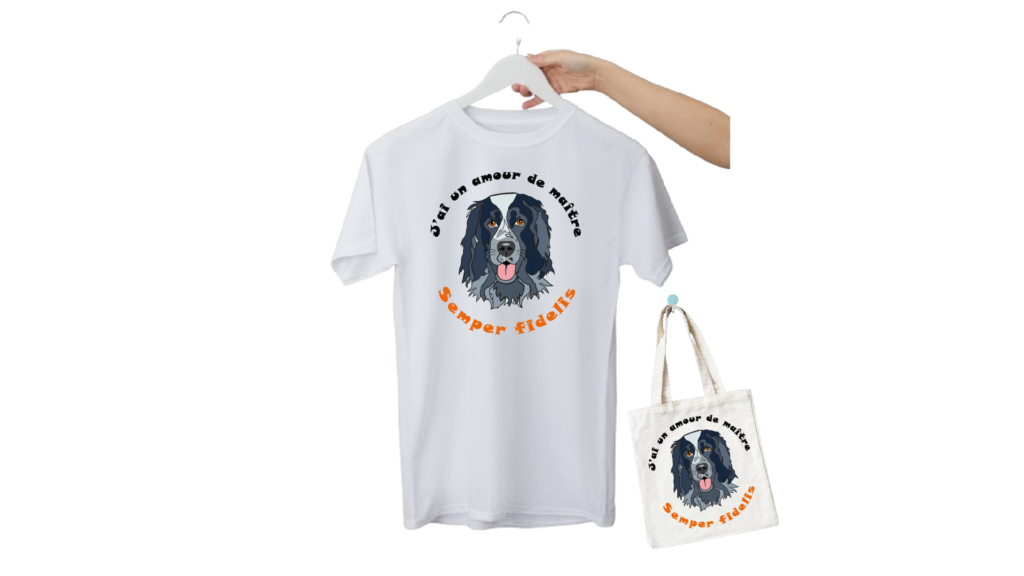 illustration tshirt chien bleu de picardie