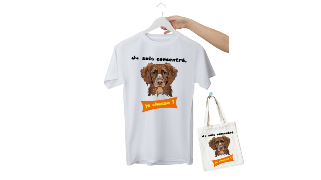 illustration tshirt chien epagneul breton